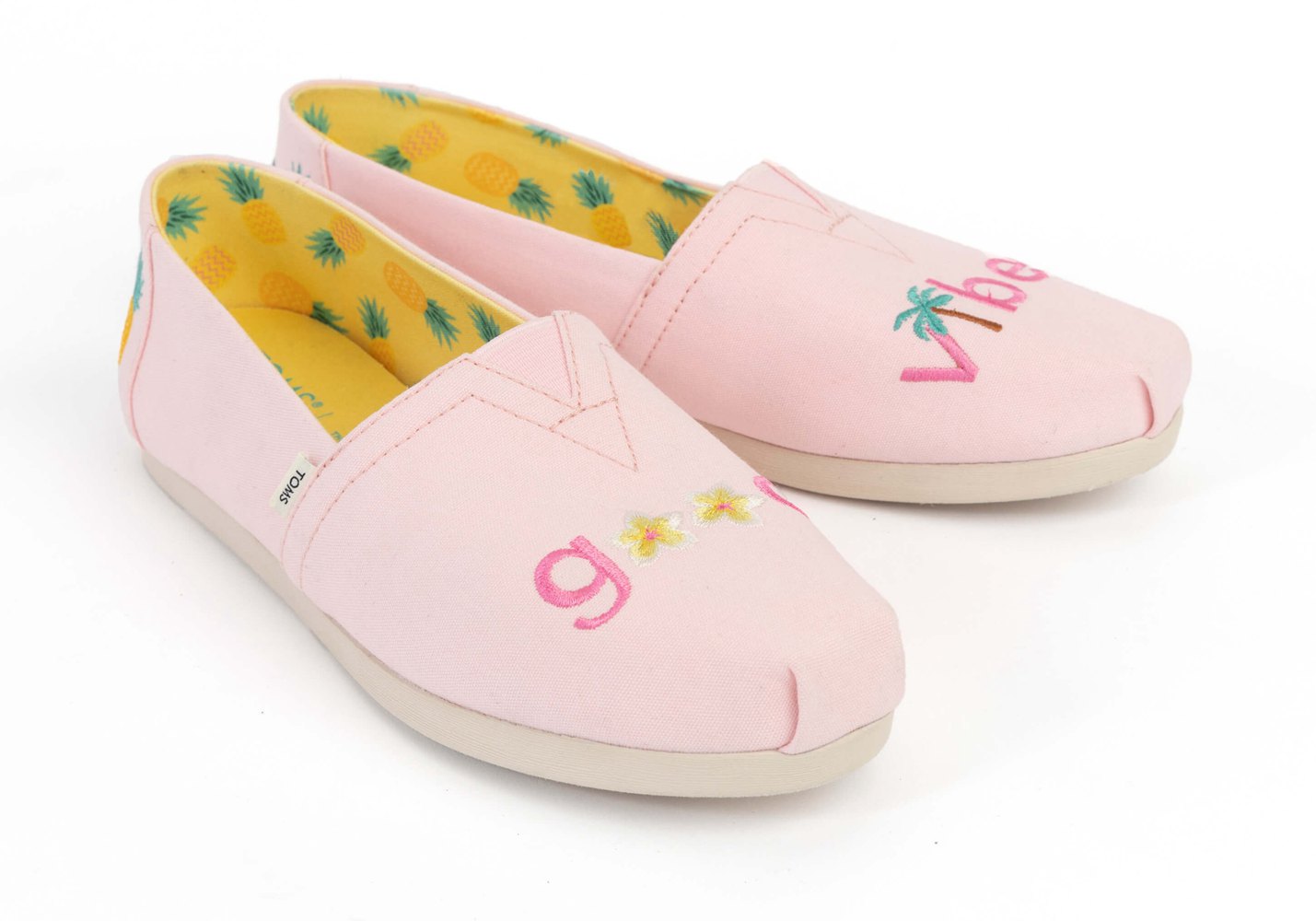 Toms Espadryle Damskie Różowe - Alpargata Embroidery - 74TNJPGZR